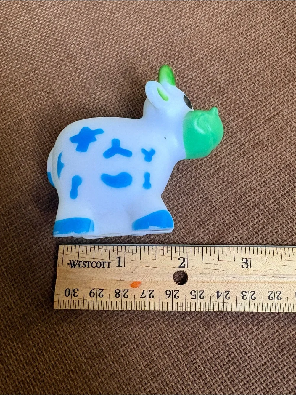 Cow Toy Moo Moo Subaru Blue & white cute smiling cow with green accents #cow